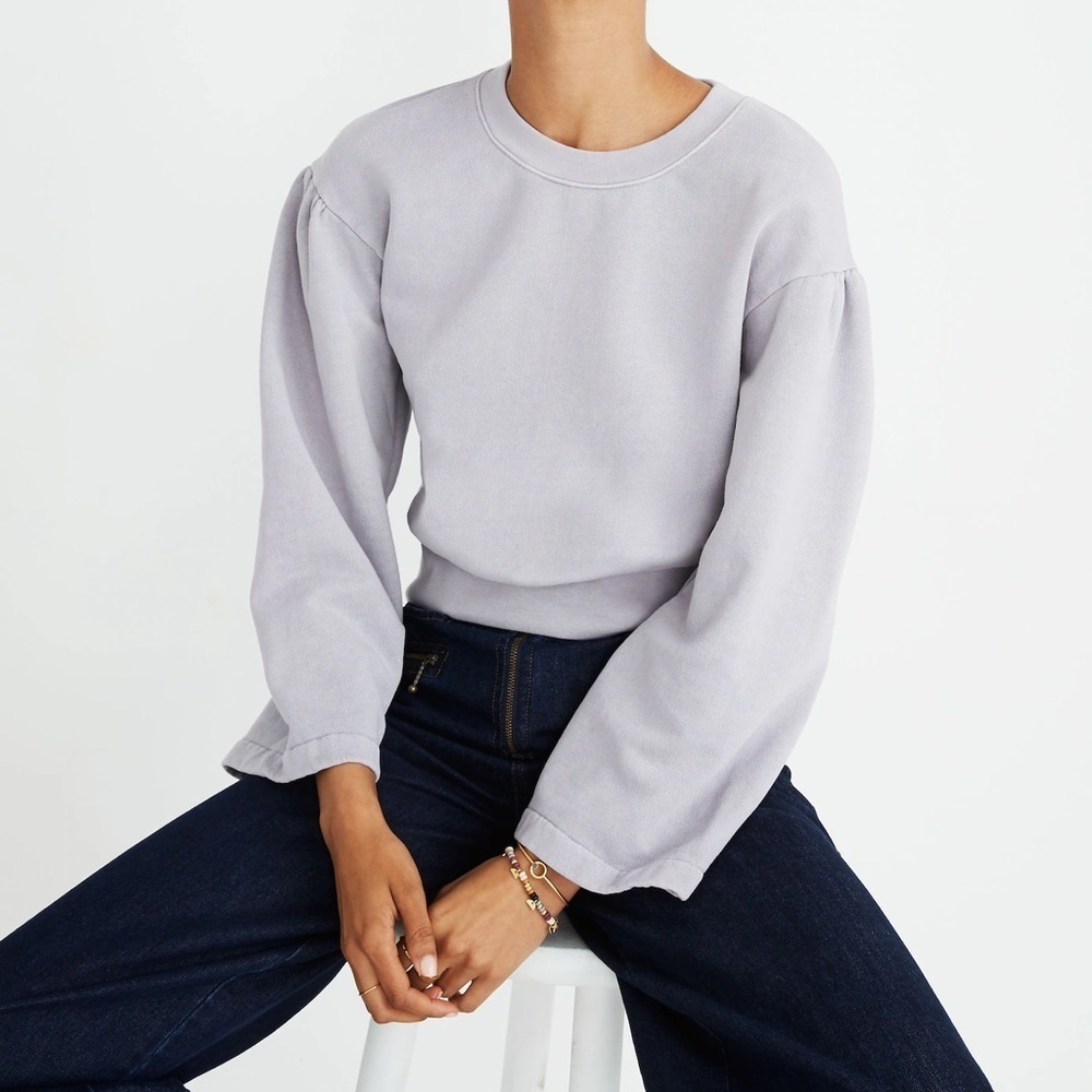Madewell x Karen Walker® Garment-Dyed Sweatshirt in Violet Tint, Size XS